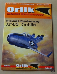 Myśliwiec doświadczalny XF-85 Goblin, Orlik 1/2007, Nr kat. 037, model kartonowy