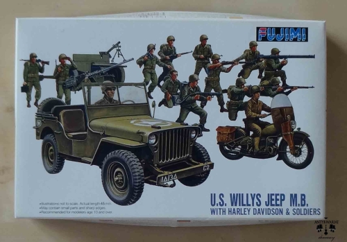 U.S. Willys Jeep M.B. with Harley Davidson &amp; Soldiers, 1/76, Fujimi 76015, model plastikowy.jpg