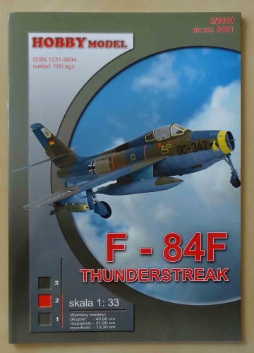 F - 84F Thunderstreak, skala 1:33, Hobby Model 2/2010 Nr kat. 0101, model kartonowy.jpg