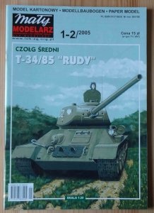 Czołg średni T-34/85 "Rudy", skala 1:25, Mały Modelarz 1-2/2005
