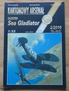Gloster Sea Gladiator, skala 1:33, Kartonowy Arsenał 2/2010, model kartonowy