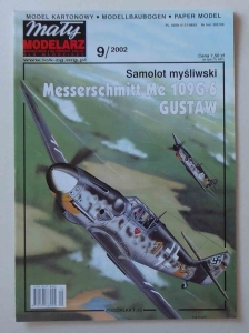 Messerschmitt Me 109G-6 Gustaw, skala 1:33, Mały Modelarz 9/2002, model kartonowy