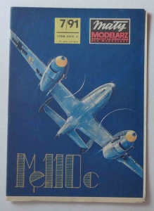 Messerschmitt Me 110 C, skala 1:33, Mały Modelarz 7/91, model kartonowy