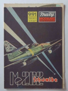 Me 262 Schwalbe, skala 1:33, Mały Modelarz 9/91, model kartonowy