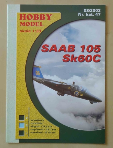Saab 105 Sk60C, skala 1:33, Hobby Model 03/2003, Nr. kat. 47, model kartonowy.jpg