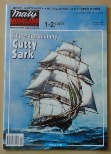 Kliper herbaciany Cutty Sark, skala 1;150, Mały Modelarz 1-2/2004, model kartonowy