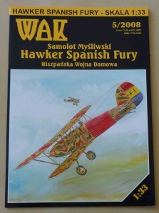 Hawker Spanish Fury, skala 1:33, WAK 5/2008, model kartonowy