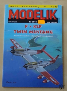 F-82 F Twin Mustang, 1:33, Modelik 24/10, model kartonowy