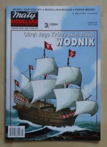 Okręt Jego Królewskiej Mości WODNIK, skala 1:100, Mały Modelarz 3/2004