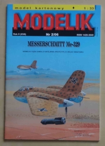 Messerschmitt Me-329, skala 1:33, Modelik 2/06, model kartonowy