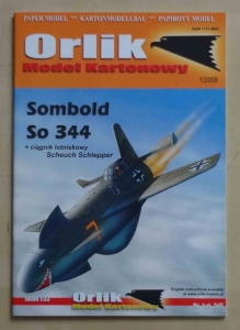 Sombold So 344 i ciągnik lotniskowy Scheuch Schlepper, skala 1:33, Orlik 1/2008, model kartonowy