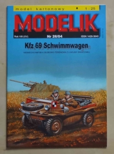 Niemiecka amfibia Kfz 69 Schwimmwagen, skala 1:25, Modelik Nr 26/04