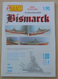 Pancernik Bismarck, skala 1:200, Super Model 1/93, model kartonowy