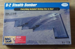 B-2 Stealth Bomber, 1/72 Scale, Testors No. 4093. Zestaw z klejem, farbami, pędzlami 