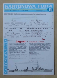 Jaguar, niszczyciel, Francja. Skala 1:300. Kartonowa Flota 11, nr egz. 0058