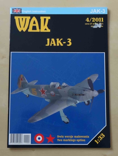 Jak-3, skala 1:33, WAK 4/2011, model kartonowy.jpg