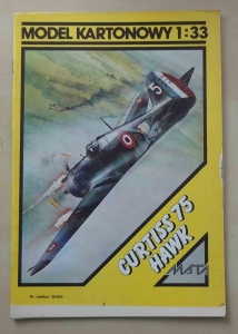 Curtiss 75 Hawk, Model Kartonowy 1:33, MATA DESIGN
