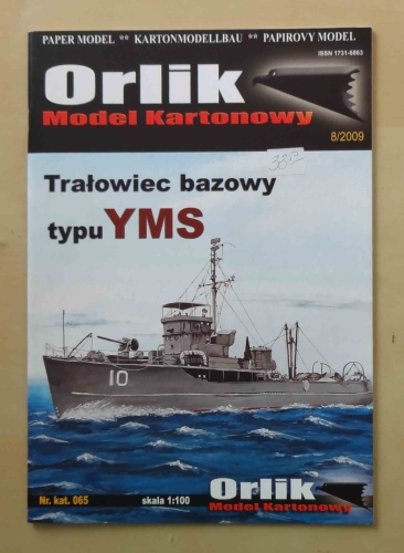 Trałowiec bazowy typu YMS, skala 1:100, Orlik Model Kartonowy 8/2009, Nr. kat. 065.jpg