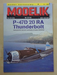 P-47D 20 RA Thunderbolt, skala 1:33, Modelik Nr 21/10