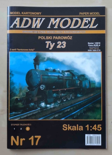 Polski parowóz Ty 23, ADW Model Nr 17, skala 1:45. Seria "kartonowa kolej" Nr 1/2010.jpg