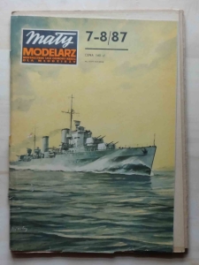 Lekki krążownik brytyjski HMS "Penelope", skala 1:250, Mały Modelarz 7-8/87