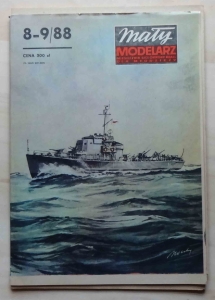 Duży ścigacz okrętów podwodnych typu "Kronsztad", skala 1:100, Mały Modelarz  8-9/88