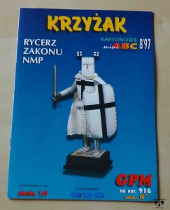 Krzyżak. Rycerz Zakonu NMP, Skala 1:9, GPM nr kat. 916, Kartonowe Mini ABC 8'97