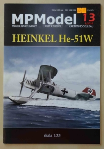 Heinkel He-51W, skala 1:33, HPModel 13, 8/2010, model kartonowy