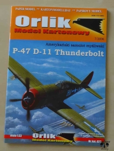 P-47 D-11 Thunderbolt, skala 1:33, Orlik nr. kat. 030, model kartonowy
