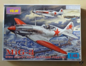 MiG-3, sowiecki samolot myśliwski z II wojny światowej, 1:48, ICM 48051 Hi-Tech, model plastikowy
