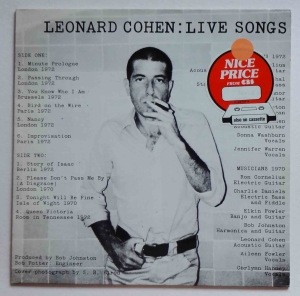 Leonard Cohen, Live Songs, płyta winylowa