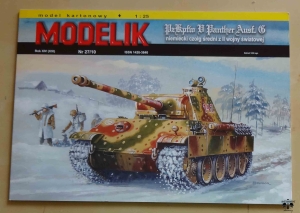 Niemiecki czołg średni PzKpfw V Panther Ausf. G, skala 1:25, Modelik 27/10, model kartonowy