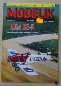 Avia BH-5, Modelik Nr 20/10, skala 1:33, model kartonowy