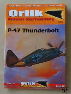 P-47 Thunderbolt, skala 1:33, Orlik nr. kat. 049, model kartonowy
