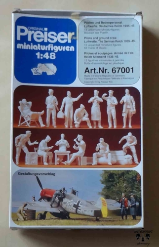 Niemieccy piloci i obsługa naziemna, Luftwaffe III Rzesza 1935-45, 1:48, Preiser 67001, model plastikowy.jpg