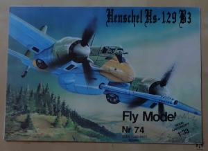Henschel Hs-129 B3, skala 1:33, Fly Model Nr 74, wydanie I, model kartonowy