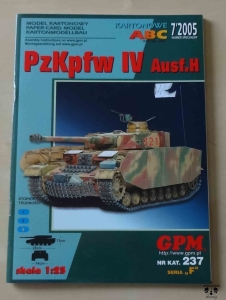 Czołg PzKpfw IV Ausf.H, skala 1:25, GPM, Kartonowe ABC 7'2005 Numer specjalny, Nr. kat. 237, Seria "F", model kartonowy