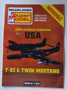 F-82 G Twin Mustang, skala 1:33, Kolekcjoner Super Model 1/98, model kartonowy