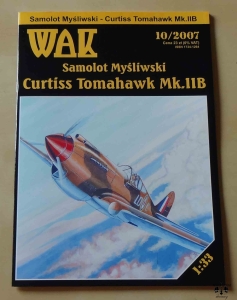 Curtiss Tomahawk Mk.IIB, 1:33, WAK 10/2007, model kartonowy