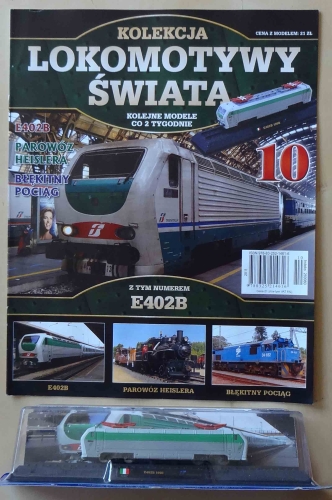 Włoska lokomotywa ekspresowa E402B, Kolekcja Lokomotywy Świata, model plastikowy.jpg