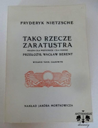 F. Nietzsche, Tako rzecze Zaratustra.jpg