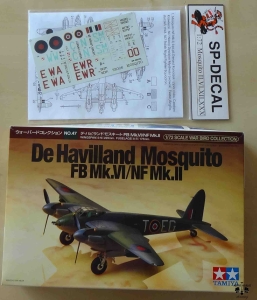 De Havilland Mosquito FB Mk.VI/NF Mk.II, 1/72 Scale War Bird Collection, Tamiya 60747 oraz zestaw kalkomanii do oznaczeń samolotów polskich lotników