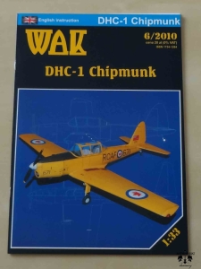 DHC-1 Chipmunk, WAK 6/2010, skala 1:33, model kartonowy